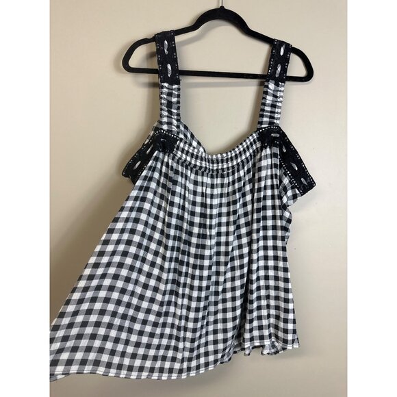 torrid size 4x guaze crochet lace trim ginger bread pattern  sweet heart necklin - Picture 4 of 9